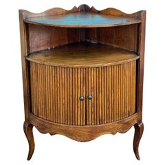 19th Century French Walnut Encoignure with Tambour Door