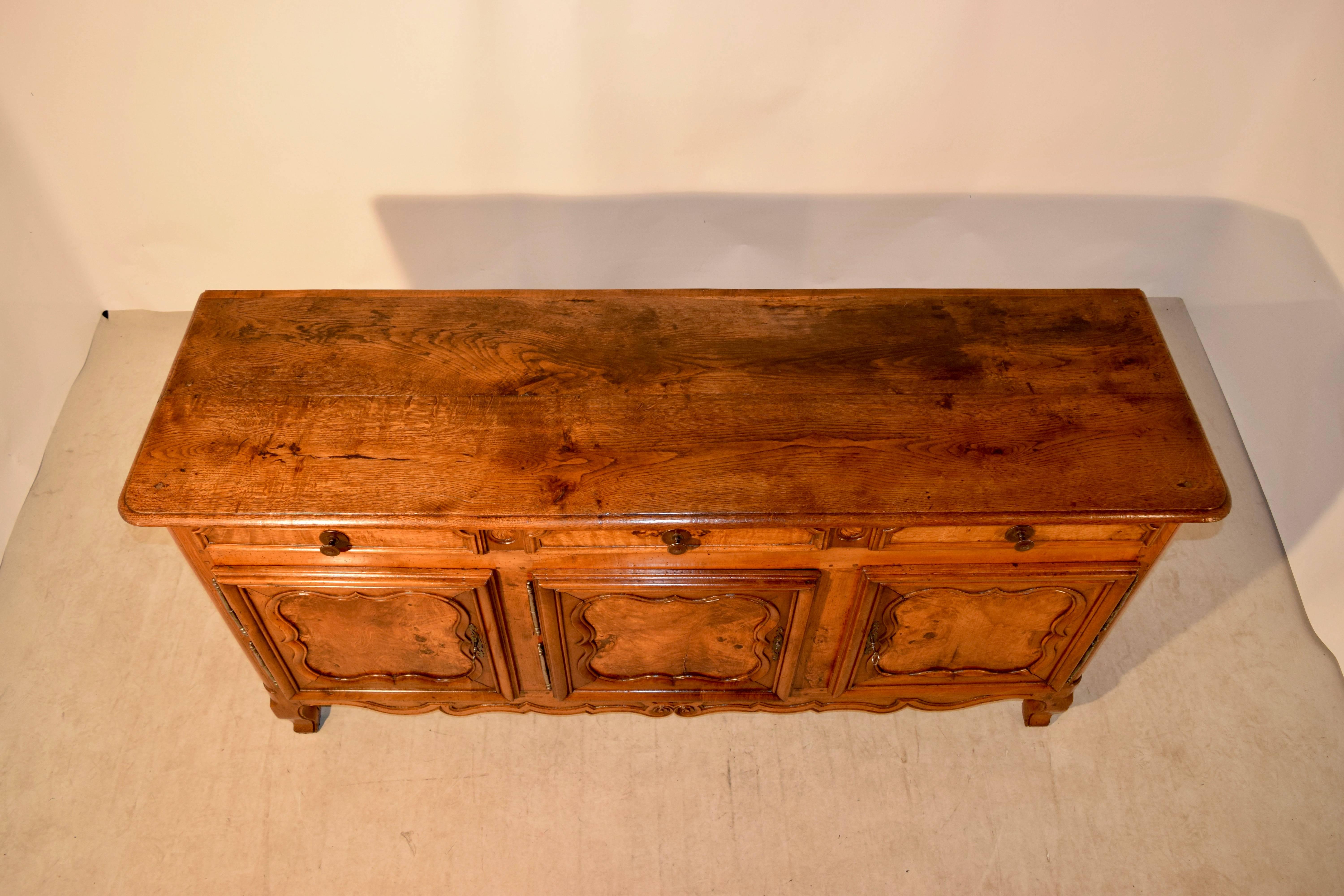19th Century French Walnut Enfilade In Good Condition In High Point, NC