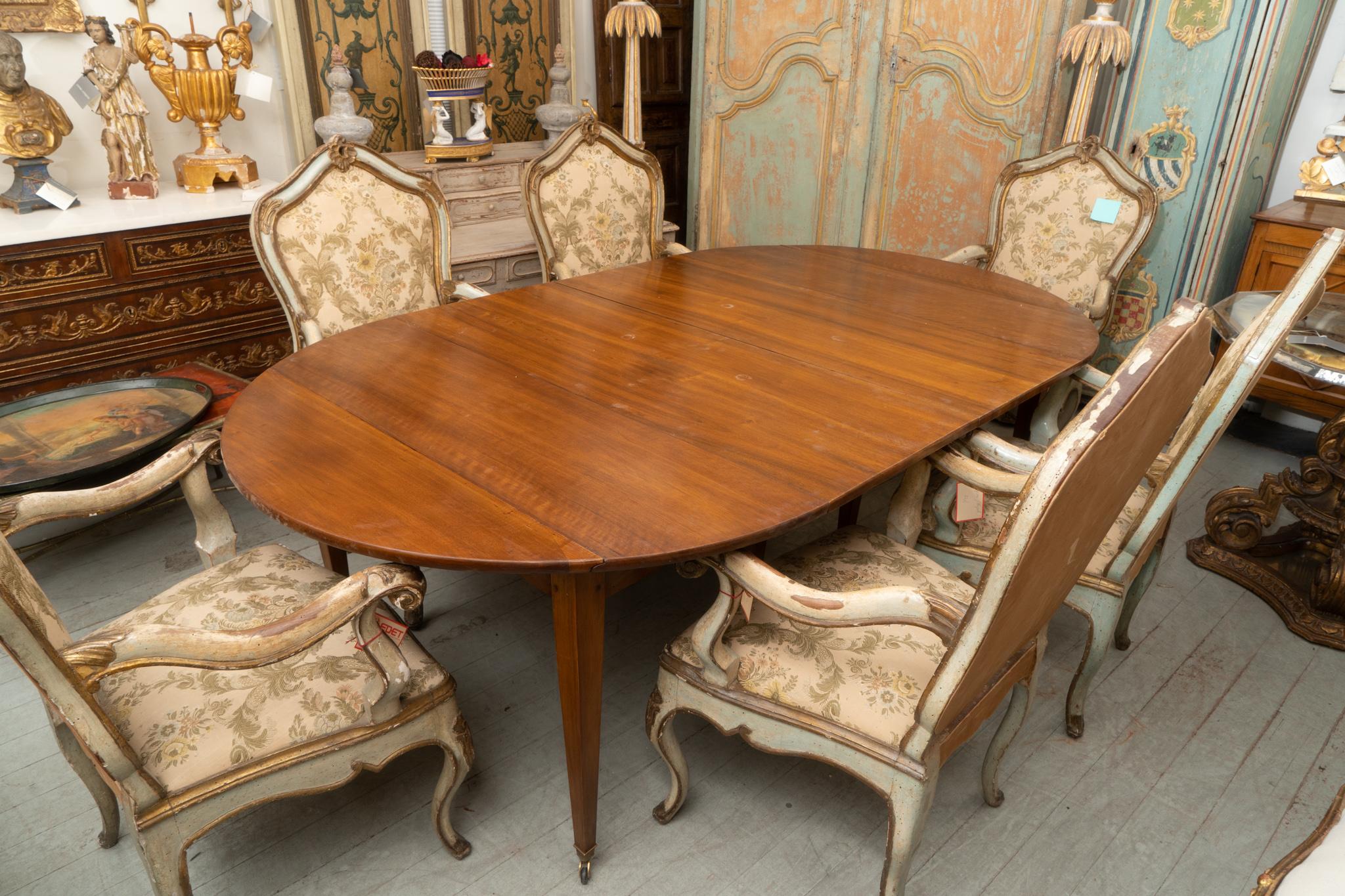 Directoire 19th Century French Walnut Extension Table