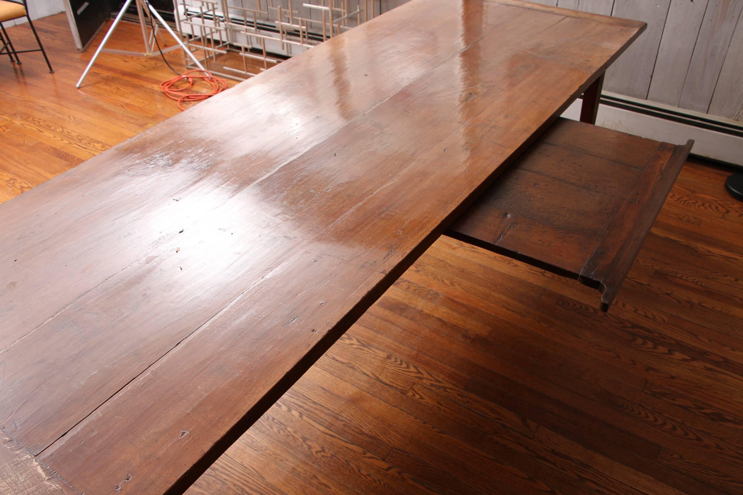 19th Century French Walnut Farm Dining Table 8