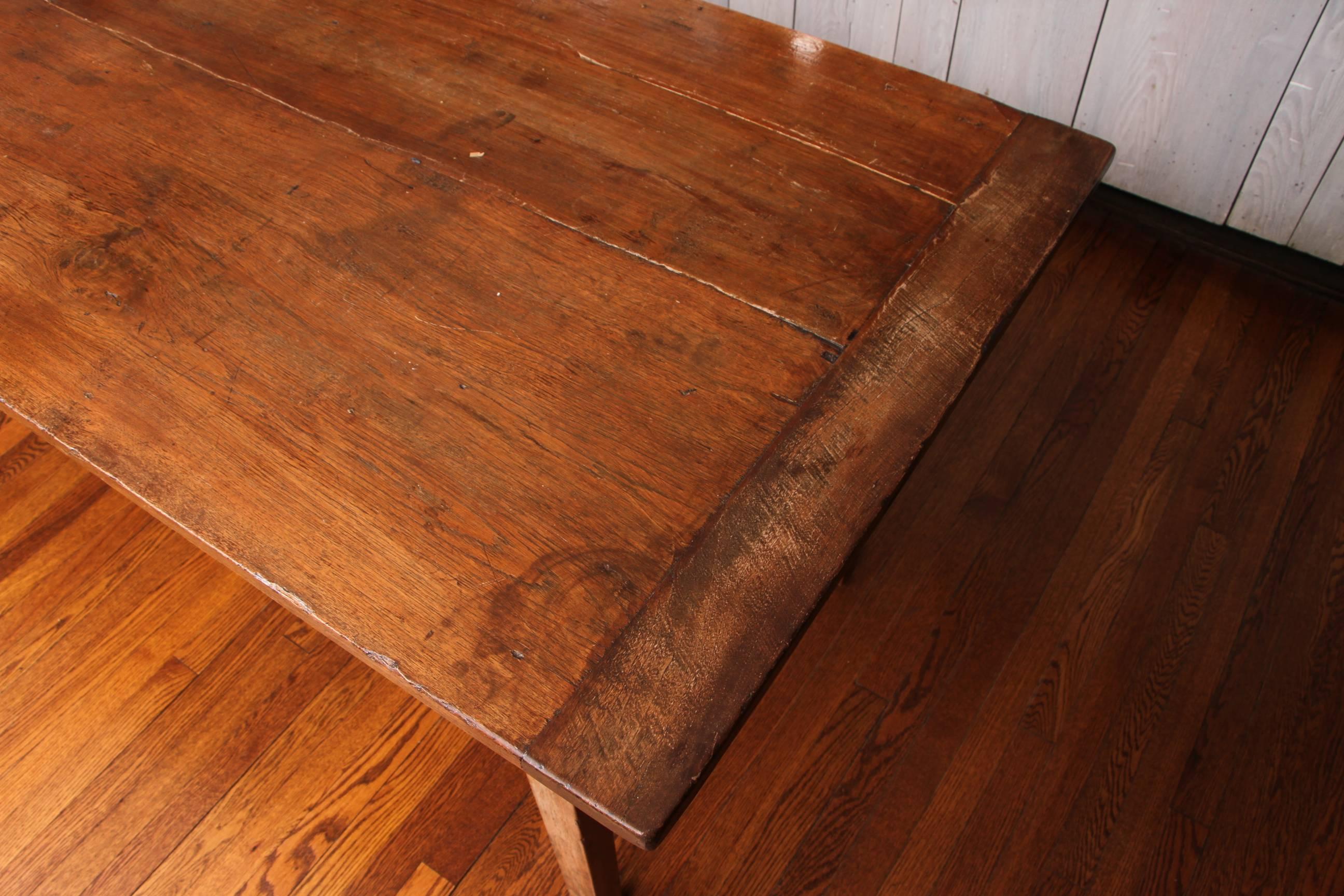 19th Century French Walnut Farm Dining Table 3