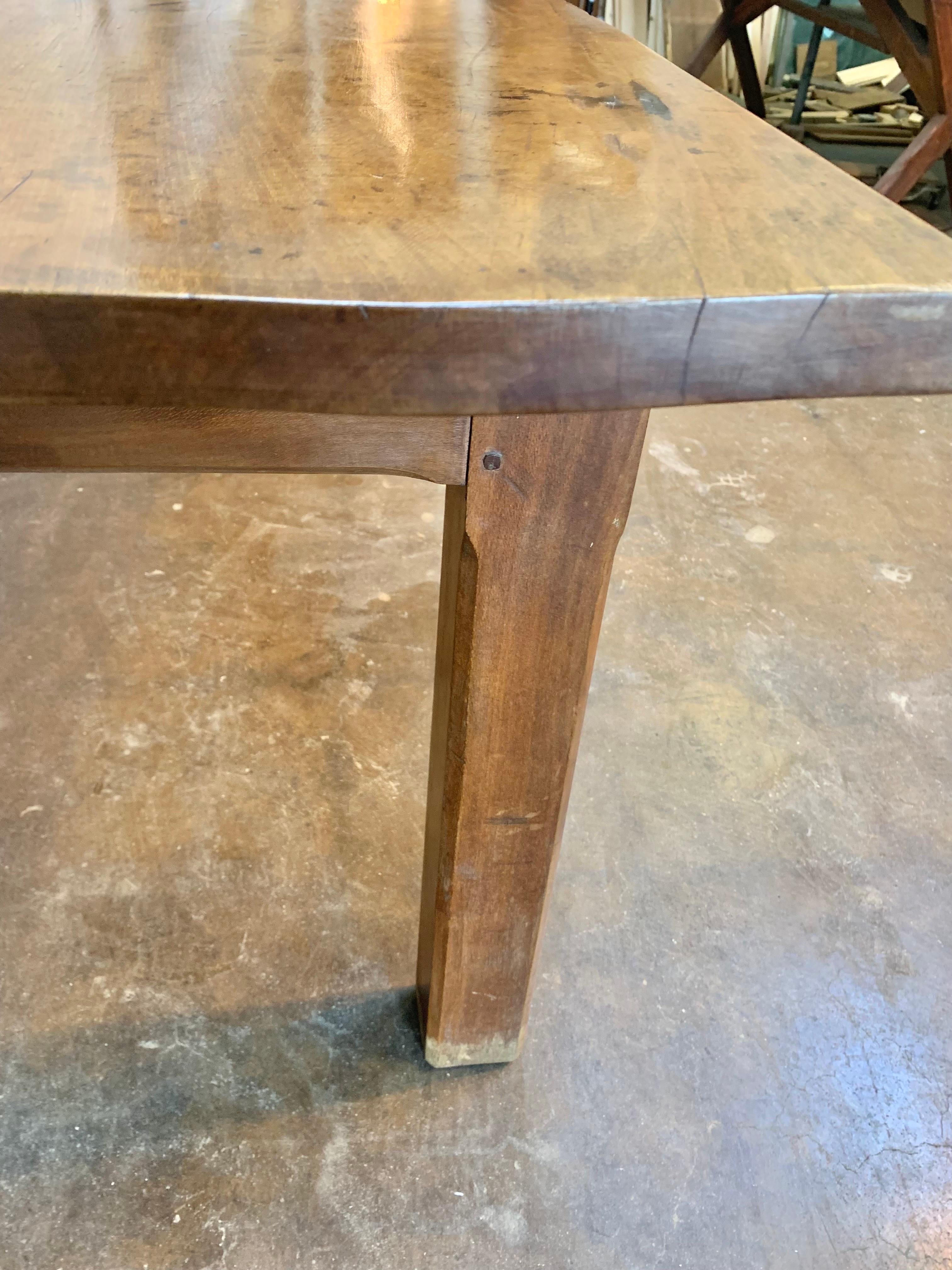 19th Century French Walnut Farm Harvest Table or Console 11
