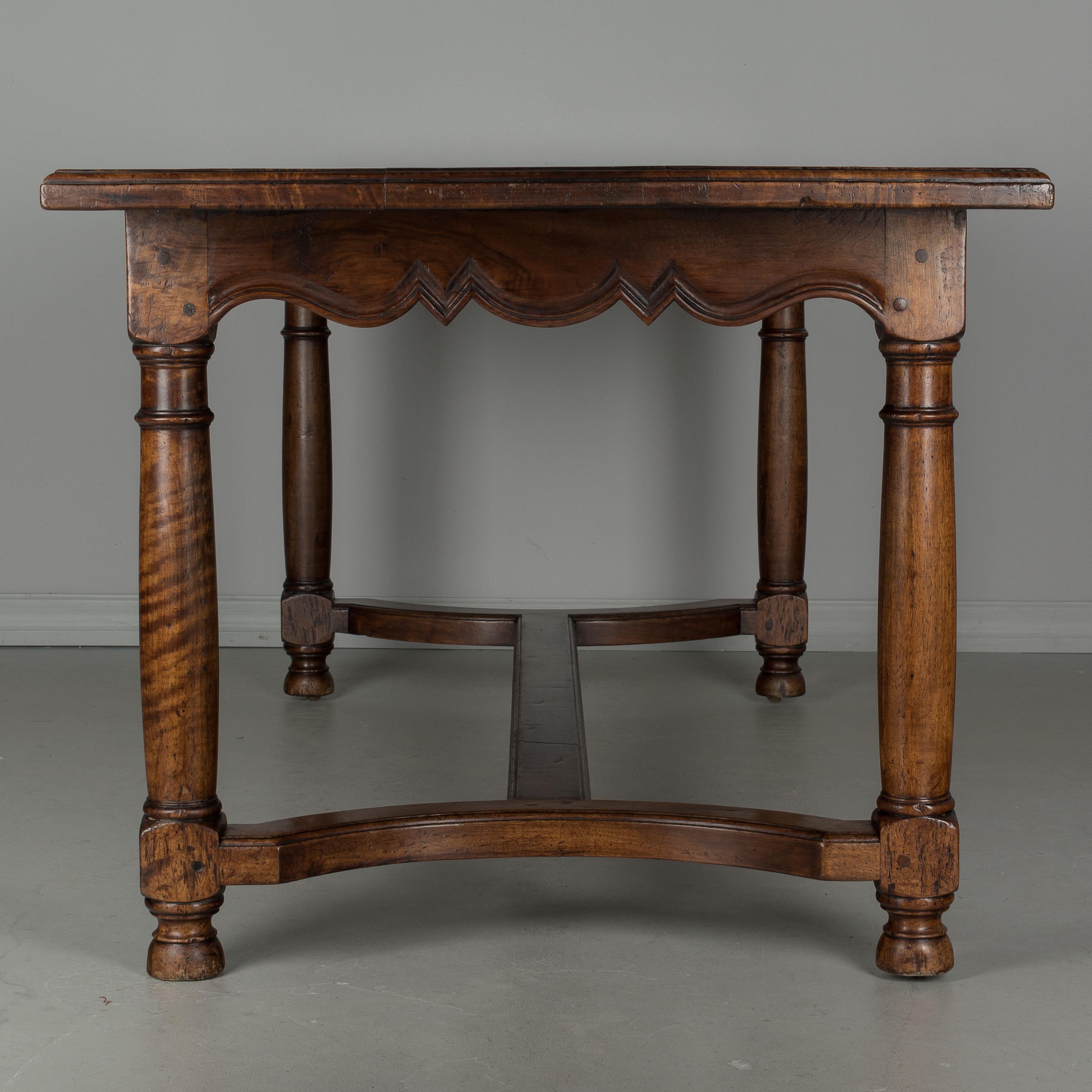 Hand-Crafted 19th Century French Walnut Farm Table