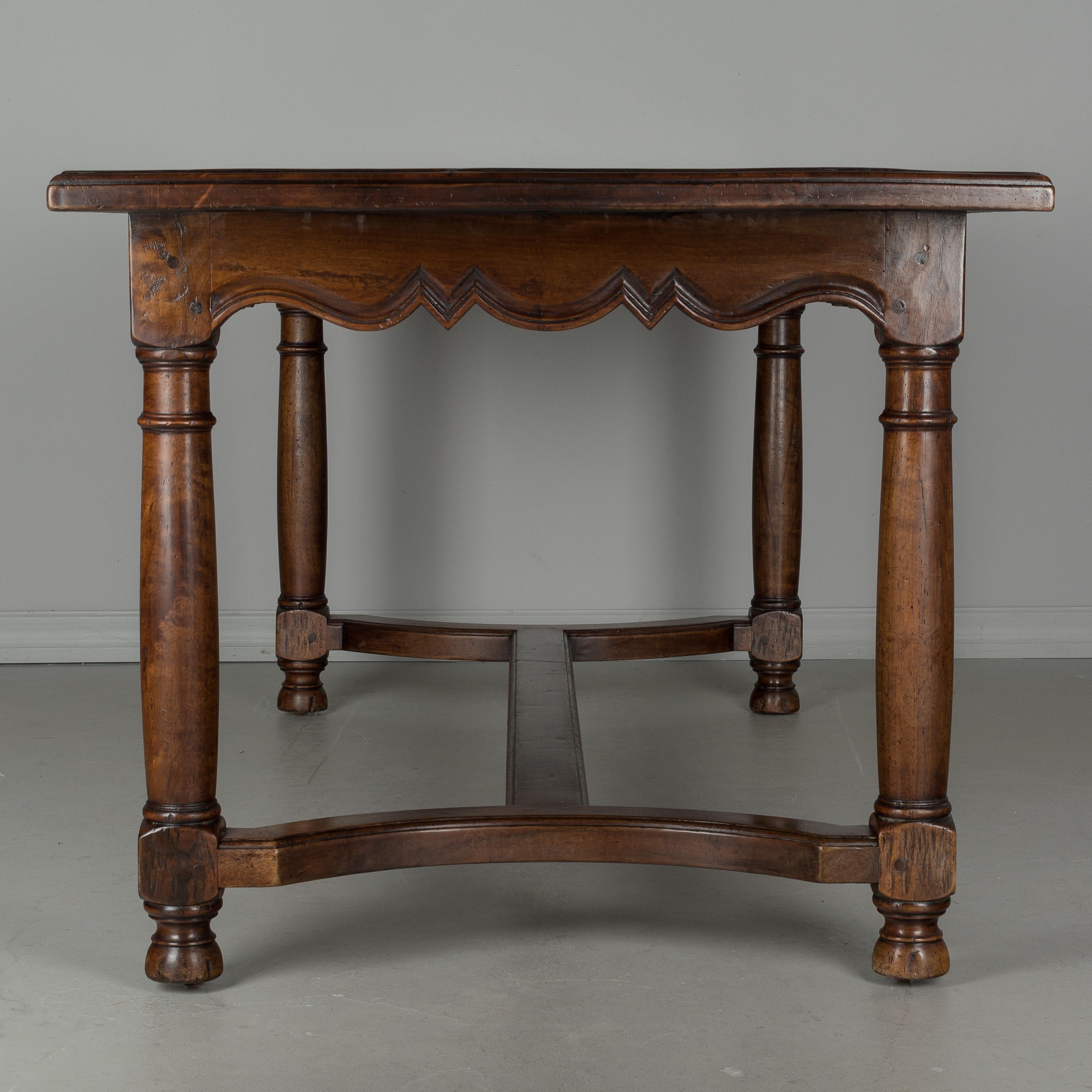 19th Century French Walnut Farm Table In Good Condition In Winter Park, FL