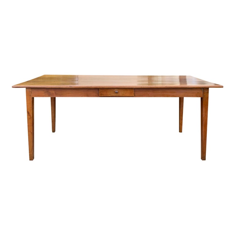 19th Century French Walnut Farm Table One Drawer One Slide At 1stdibs