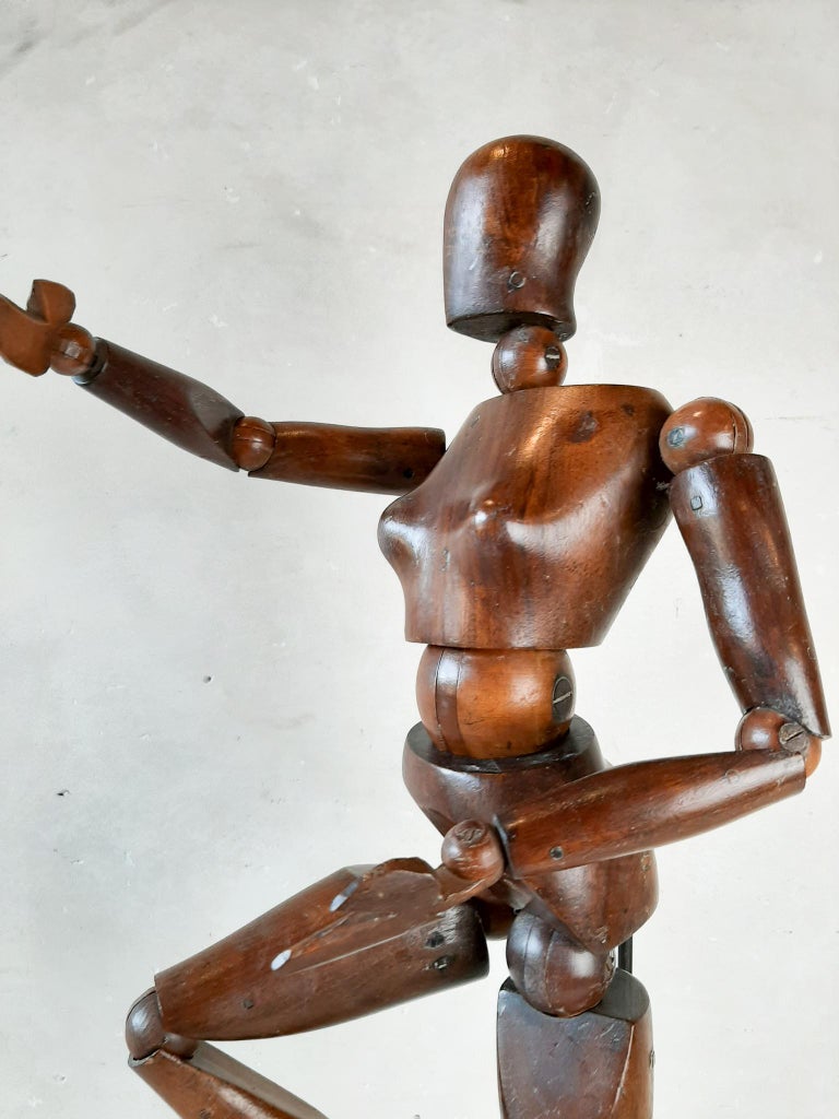 19th Century French Walnut Female Artist Mannequin at 1stDibs