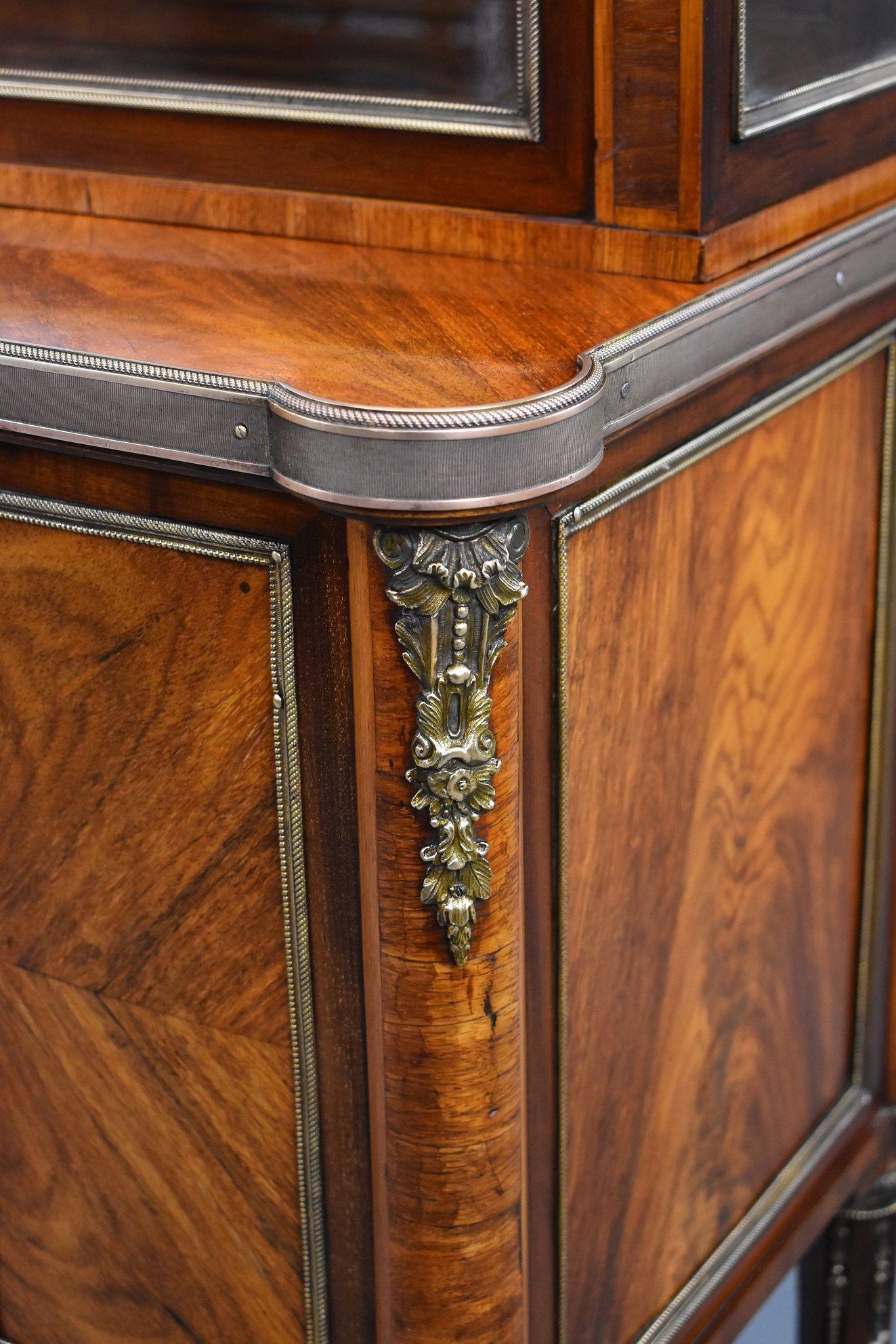 19th Century French Walnut Glass Top Commode For Sale 3