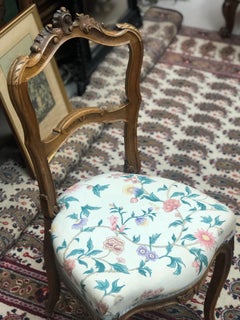 19th Century French Walnut Hand Carved Chairs in Louis XV Style