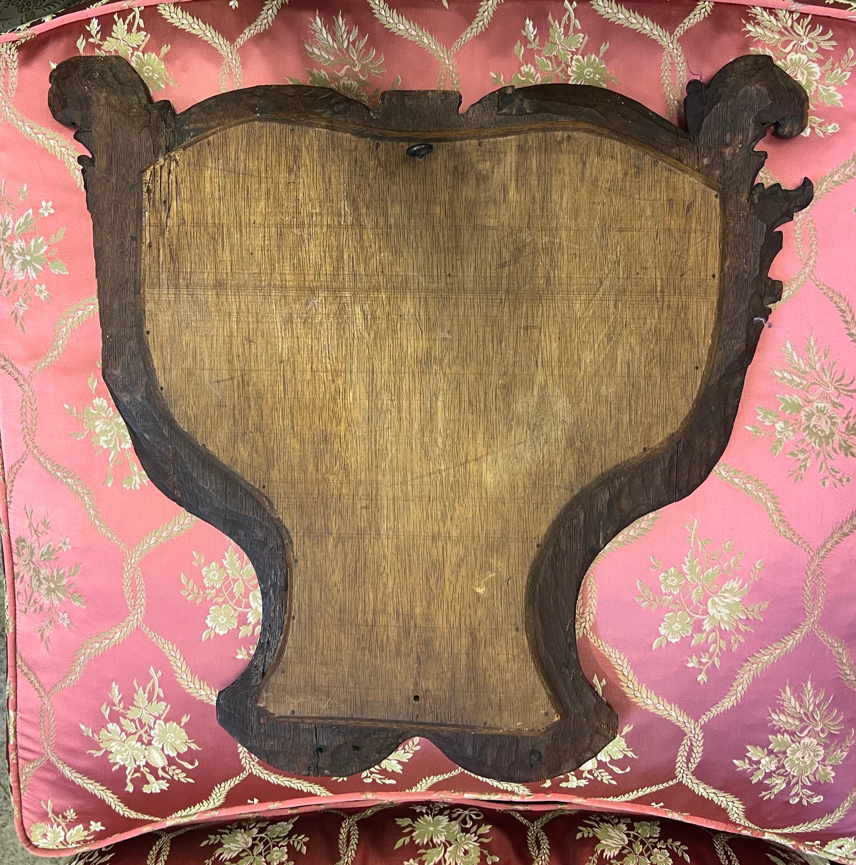 19th Century French Walnut Hand Carved Wall Decoration In Good Condition For Sale In Sofia, BG