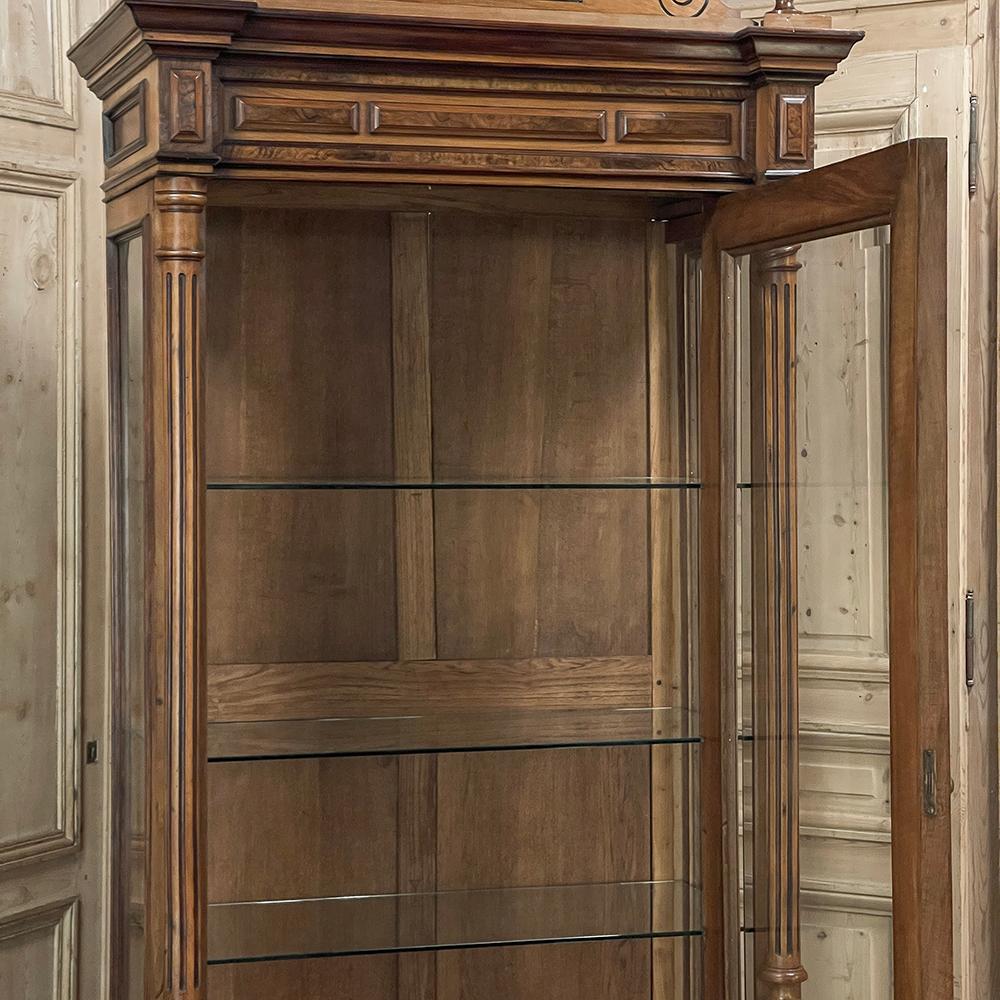 Late 19th Century 19th Century French Walnut Henri II Bookcase ~ Display Armoire For Sale