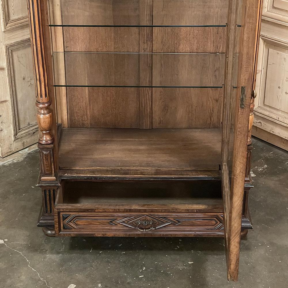 19th Century French Walnut Henri II Bookcase ~ Display Armoire For Sale 1