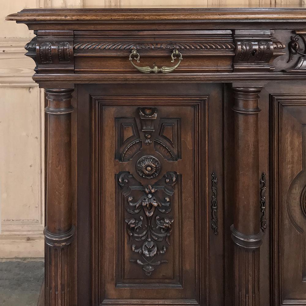 19th Century French Walnut Henri II Buffet 2