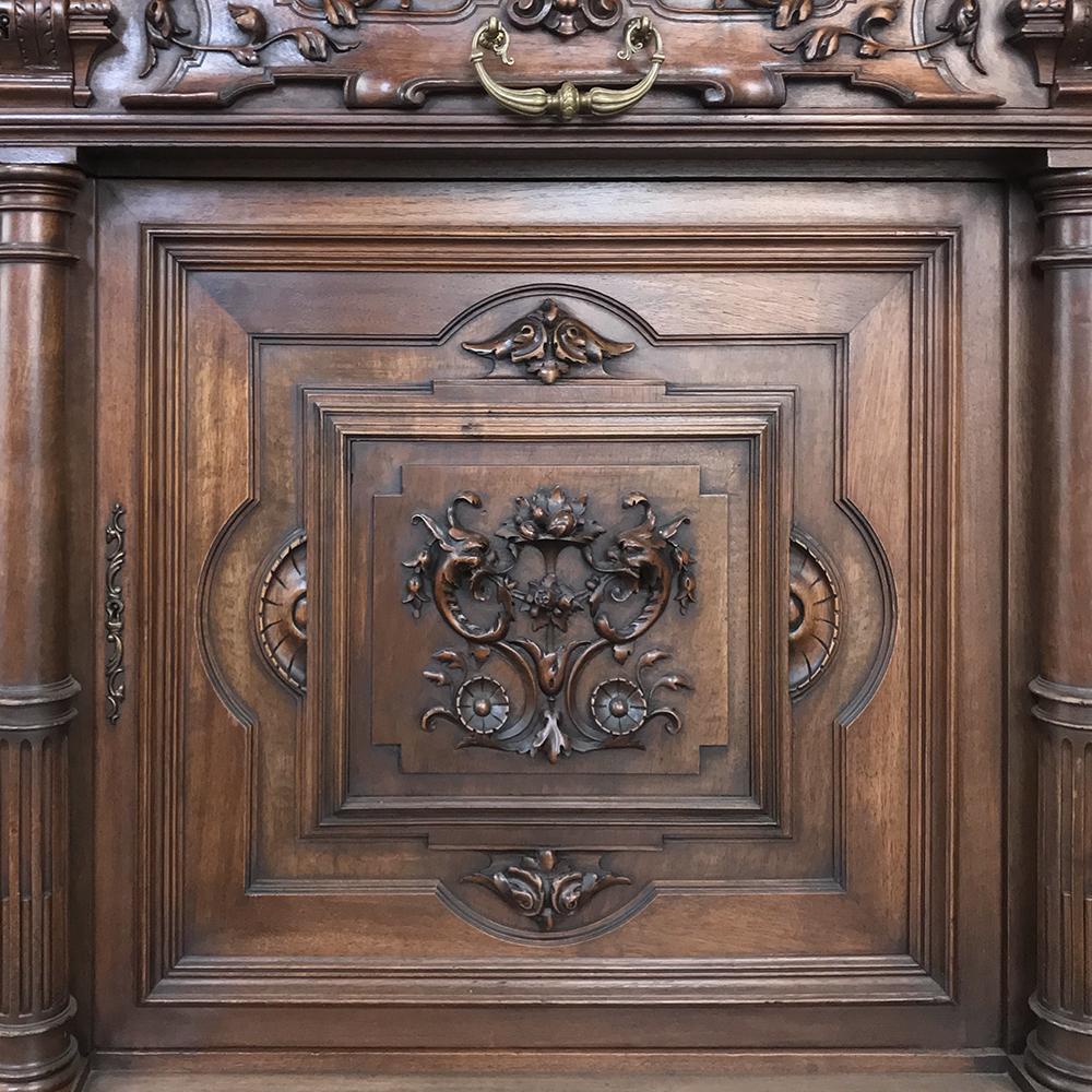 19th Century French Walnut Henri II Buffet 4