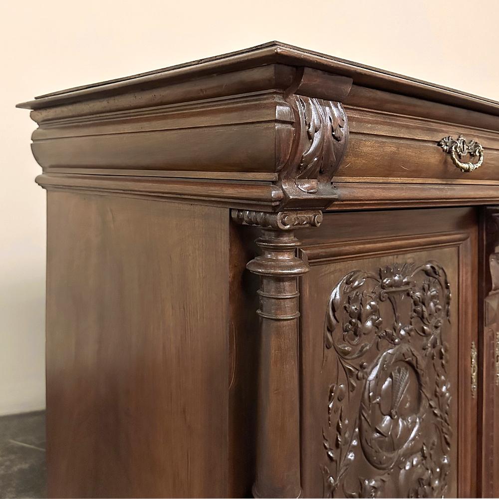 19th Century French Walnut Henri II Buffet For Sale 8