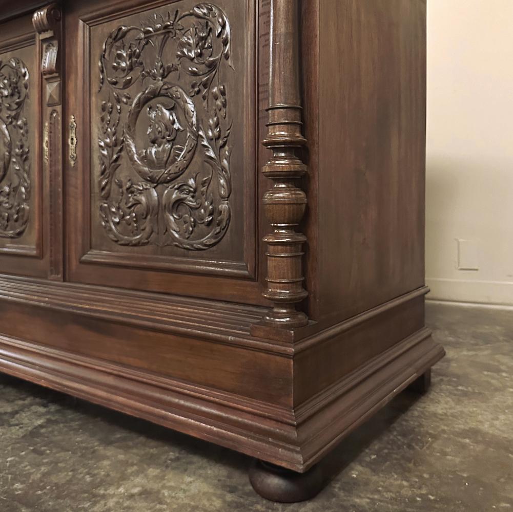 19th Century French Walnut Henri II Buffet For Sale 11