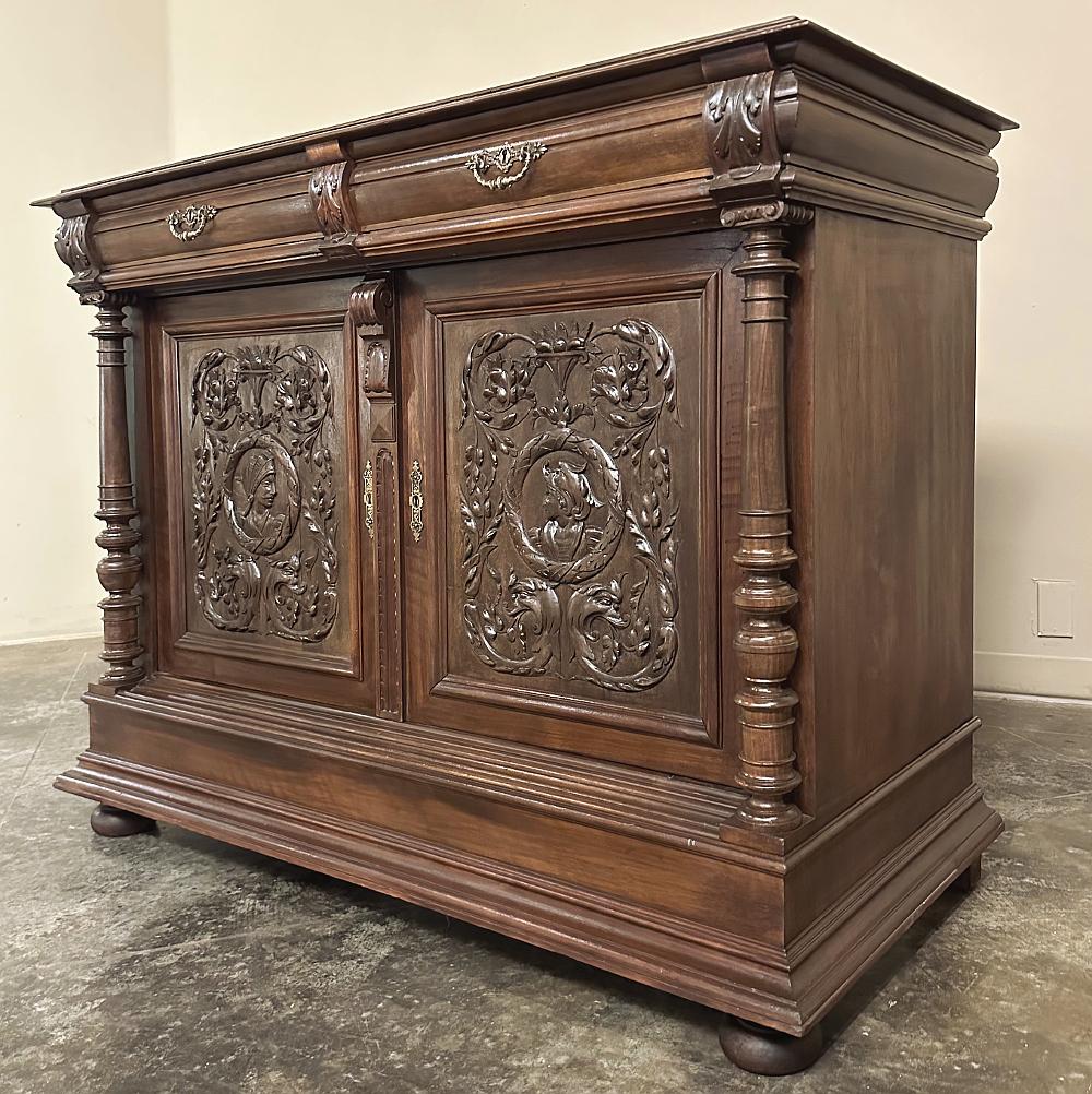 Buffet in noce francese del XIX secolo HENRY II in vendita 11