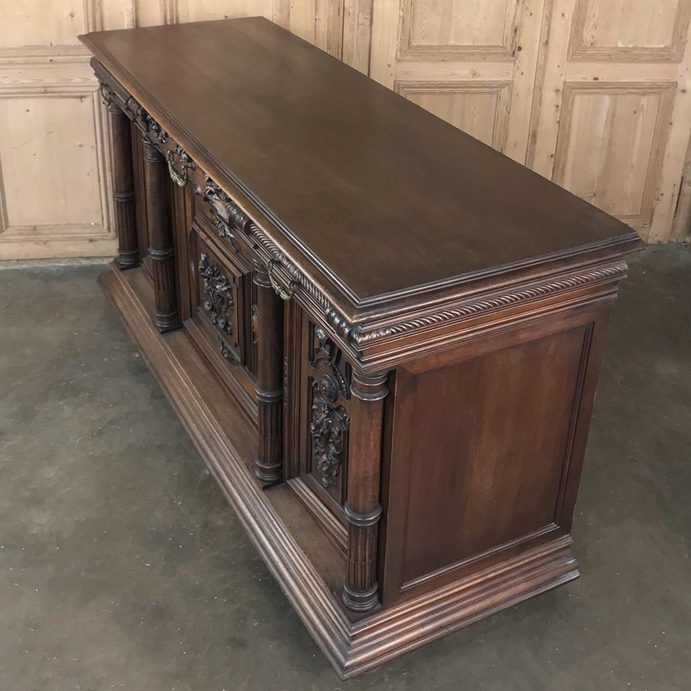 19th Century French Walnut Henri II Buffet In Good Condition In Dallas, TX