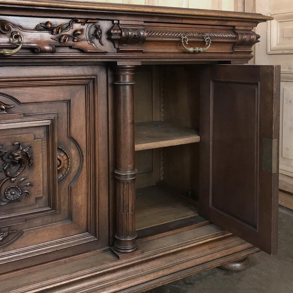 Bronze 19th Century French Walnut Henri II Buffet