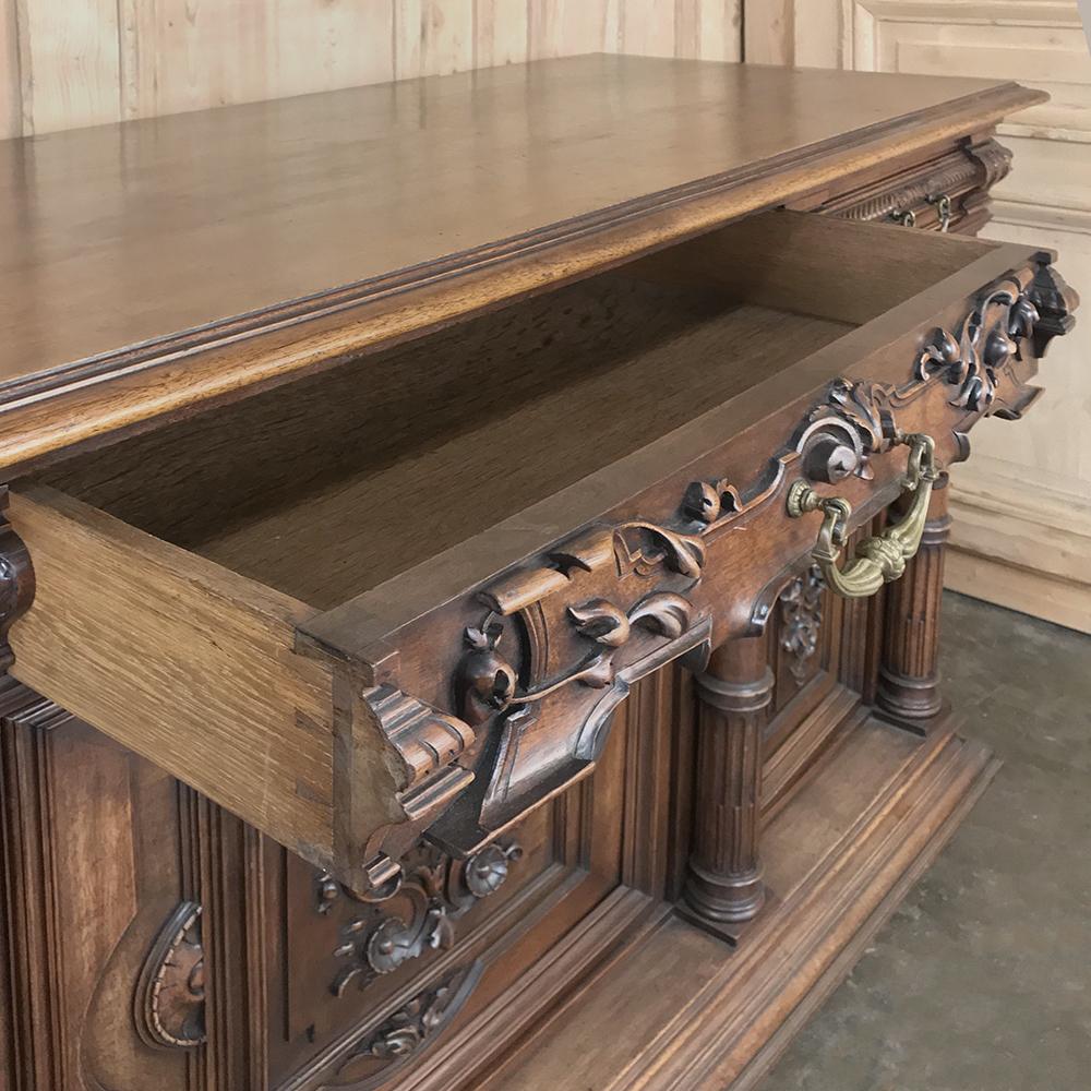 19th Century French Walnut Henri II Buffet 1