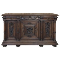 19th Century French Walnut Henri II Buffet