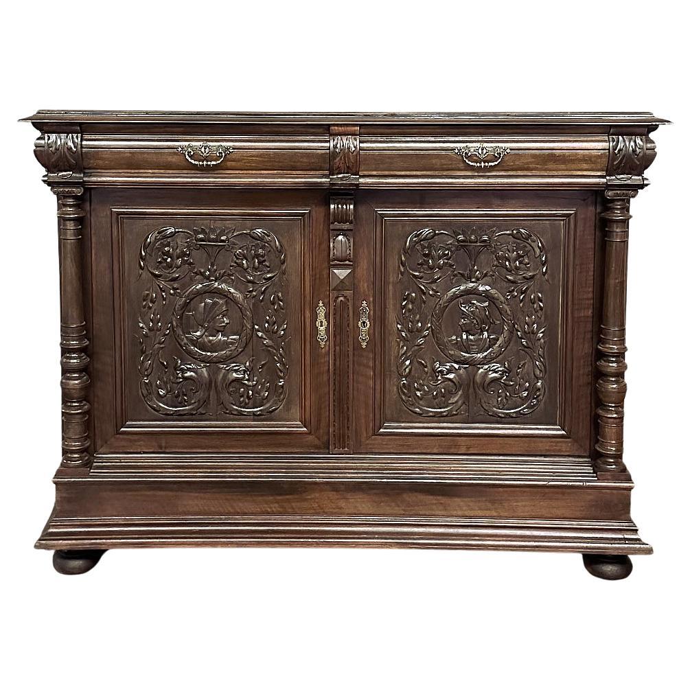 19th Century French Walnut Henri II Buffet