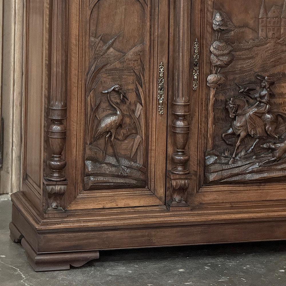 Buffet di caccia in noce francese del XIX secolo ~ Mobile In condizioni buone in vendita a Dallas, TX