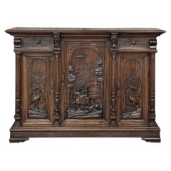 Antique 19th Century French Walnut Hunt Buffet ~ Cabinet