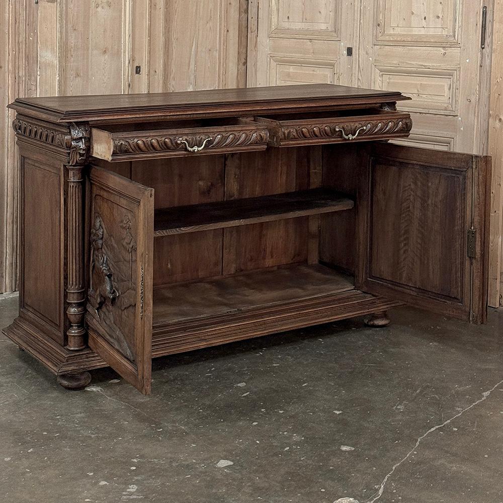 Buffet di caccia in noce francese del XIX secolo ~ Credenza in vendita 3