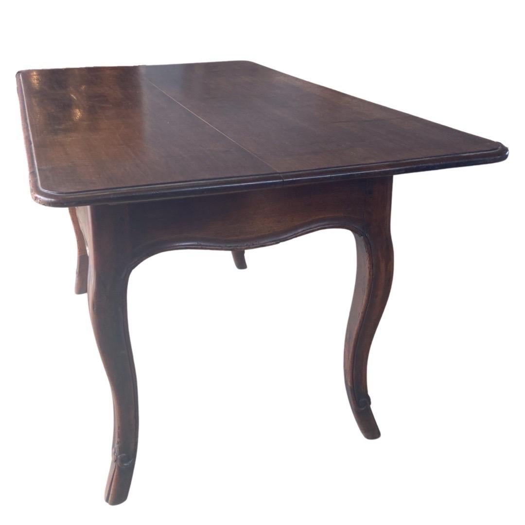 Hand-Carved 19th Century French Walnut Kitchen Table/ Dining Table