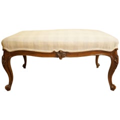 19th Century French Walnut Large Stool