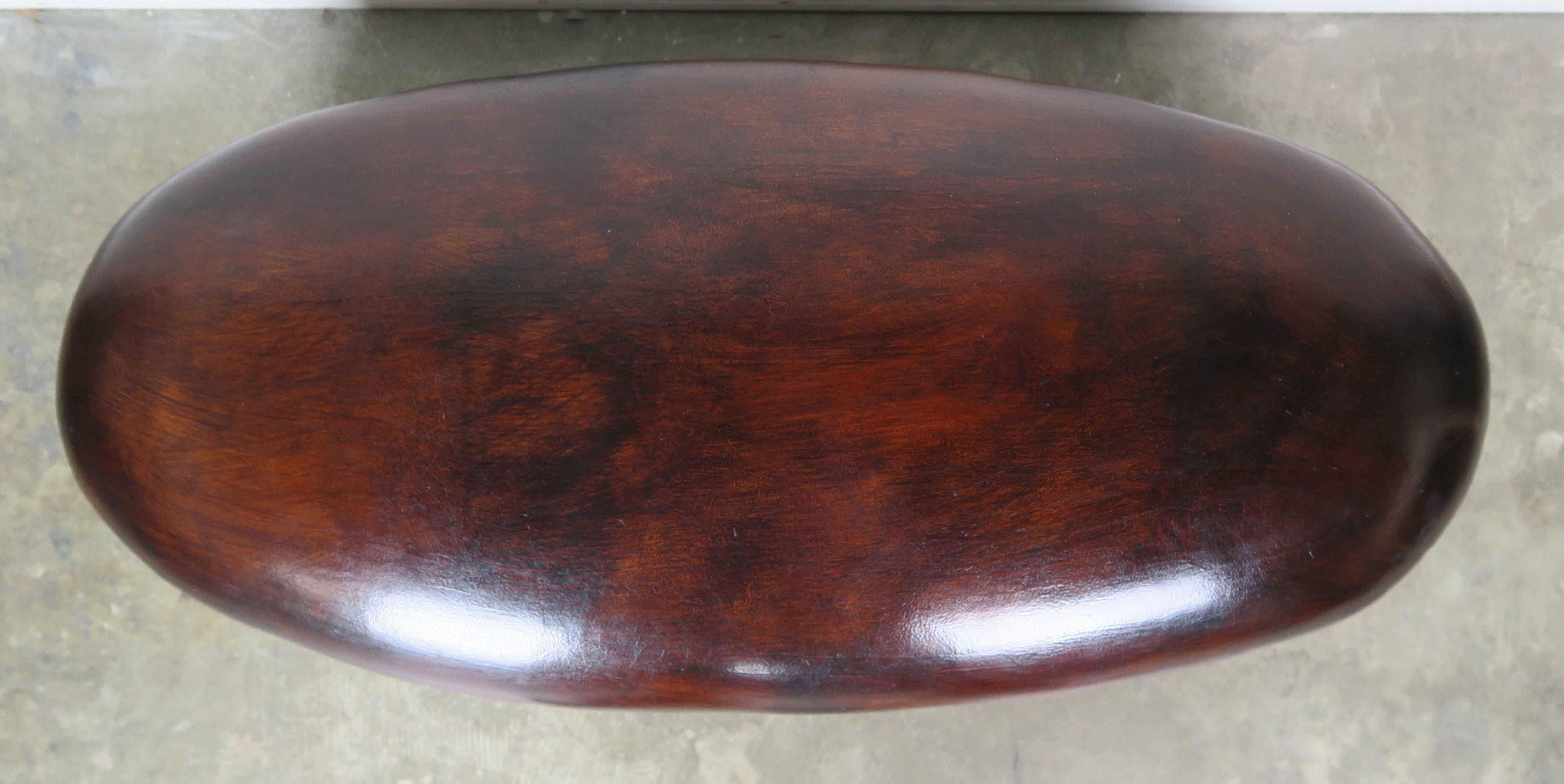 19th Century 19th century French Walnut Leather Louis XV Style Footstool
