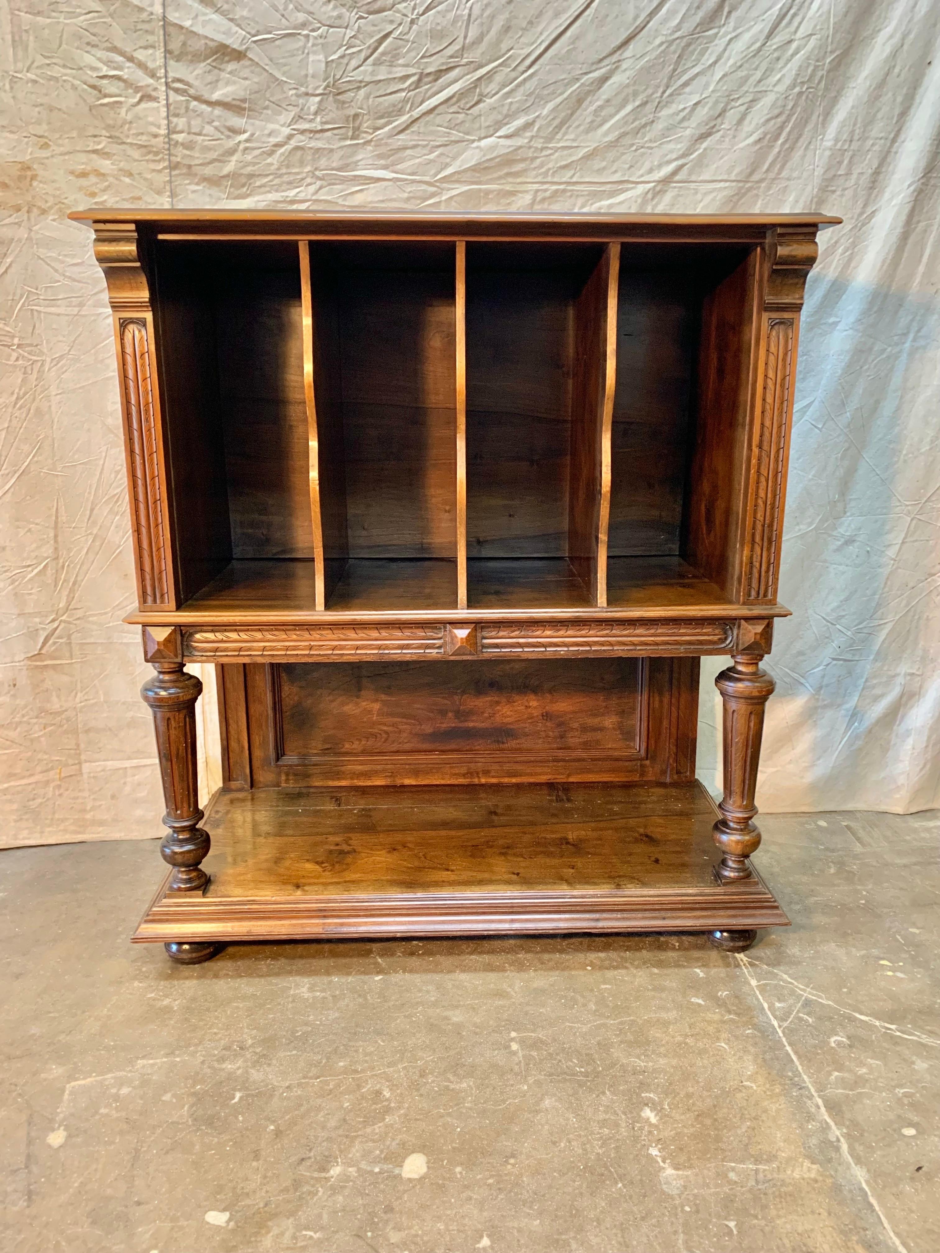 19th Century French Walnut Library Book Stand 1
