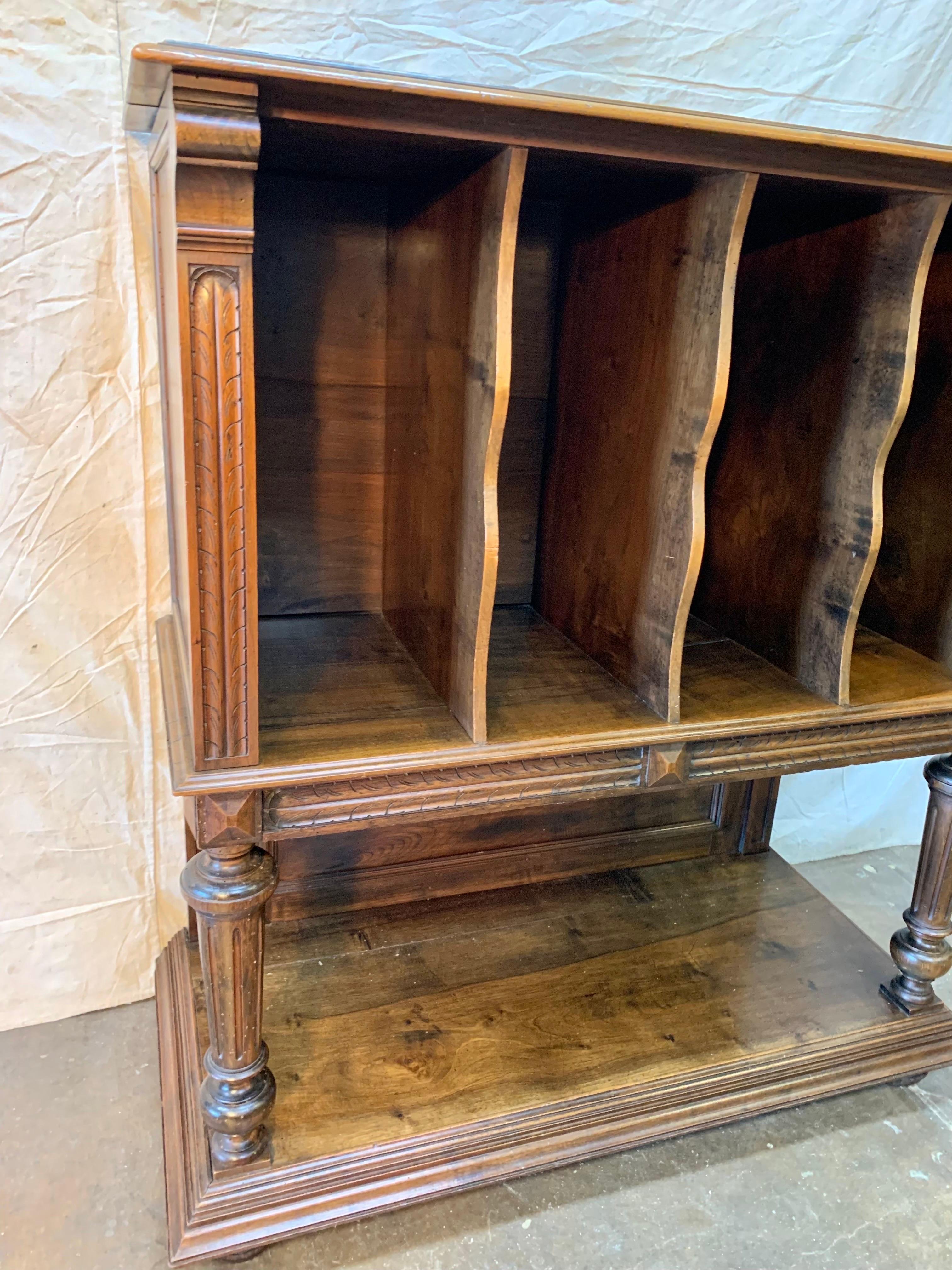 19th Century French Walnut Library Book Stand 5