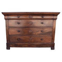 Antique 19th Century, French, Walnut Louis Philippe Chest of Drawers