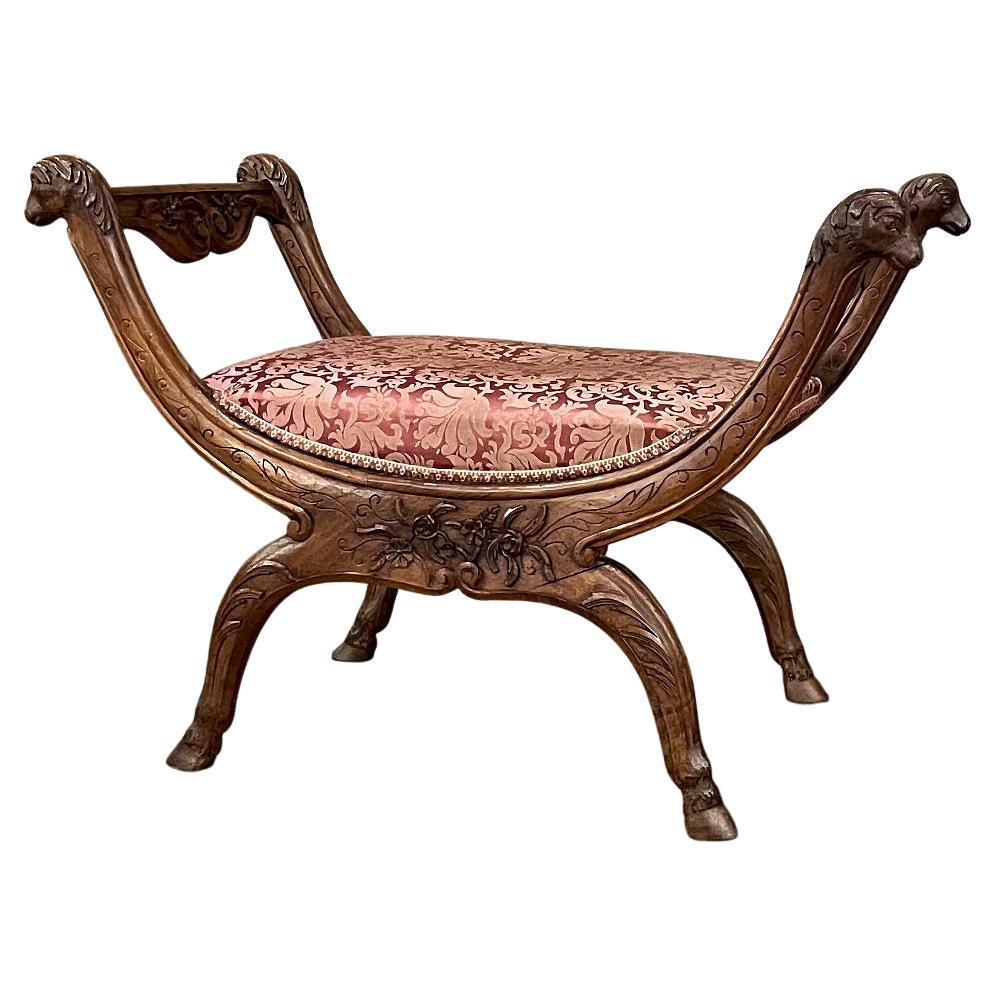 19th Century French Walnut Louis XIV Armbench For Sale