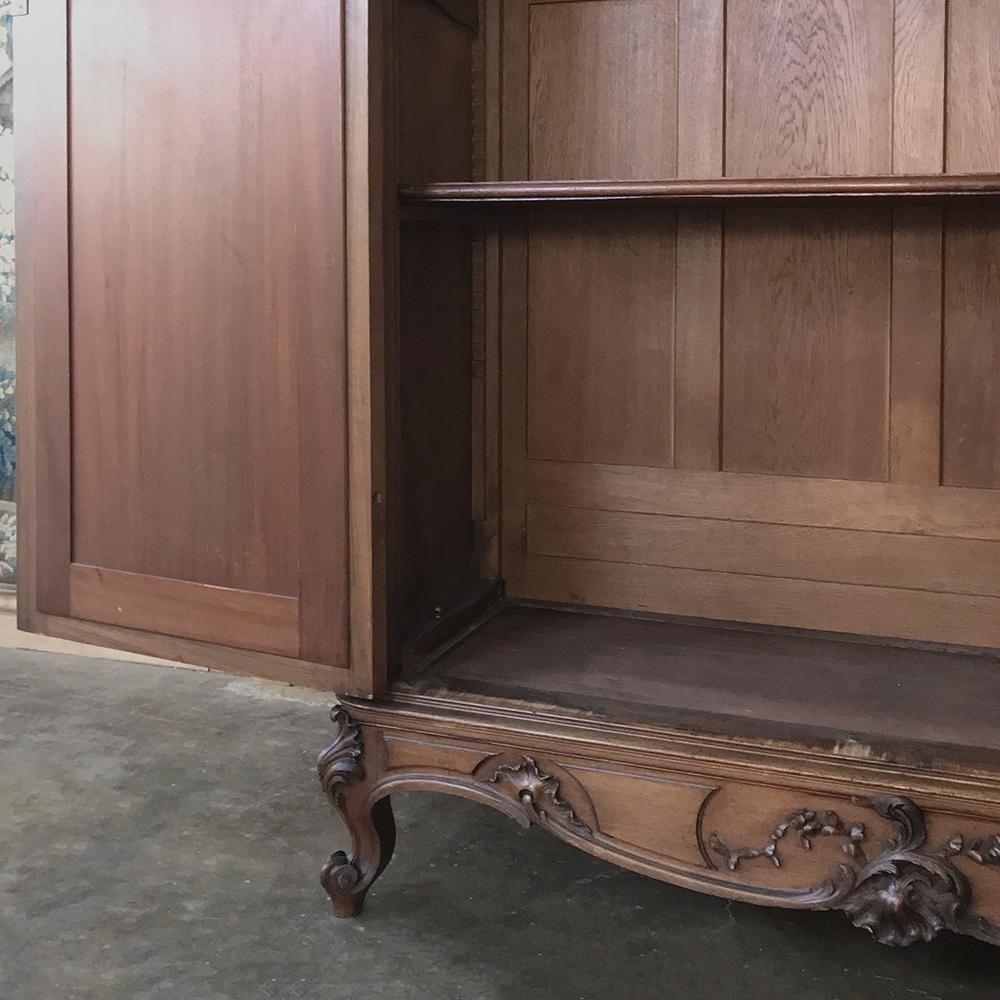 Beveled 19th Century French Walnut Louis XV Armoire