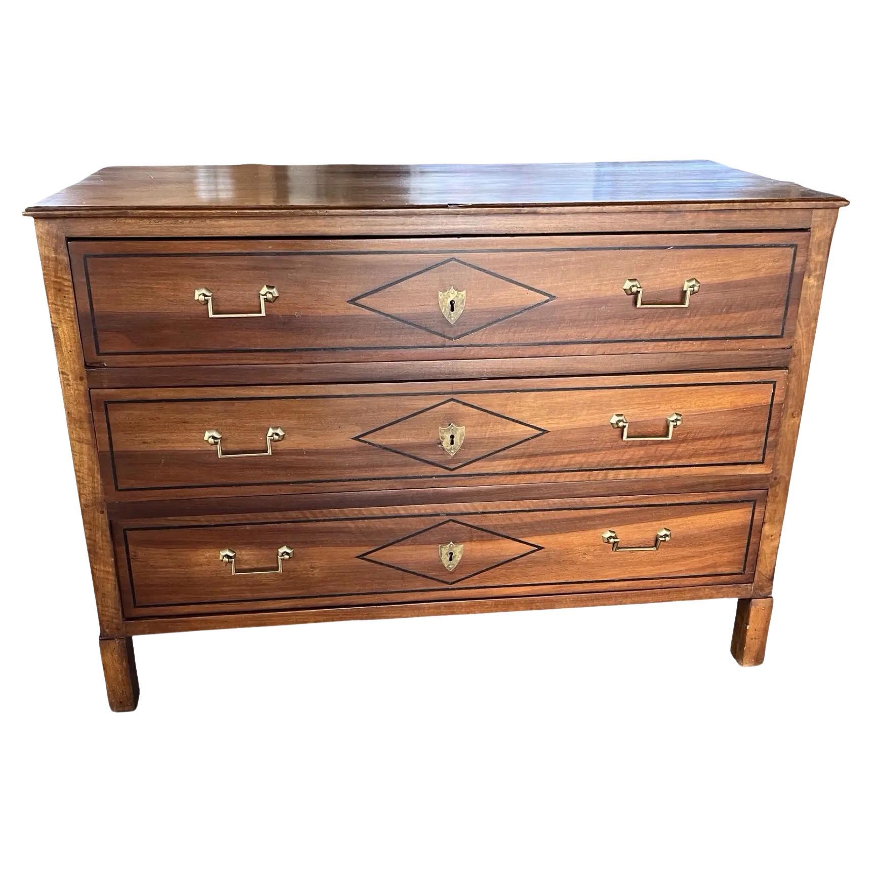 19th Century French Walnut  Louis XVI Commode / Chest of Drawers / Dresser