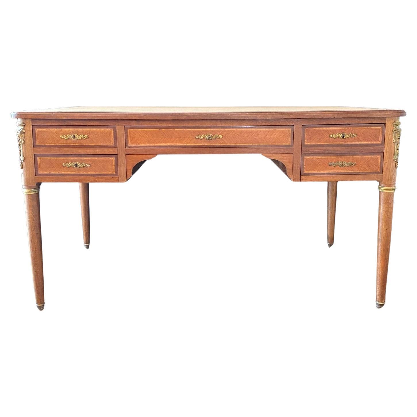 19th Century French Walnut Louis XVI Desk For Sale