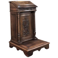 Antique 19th Century French Walnut Louis XVI Prie Dieu, Prayer Kneeler