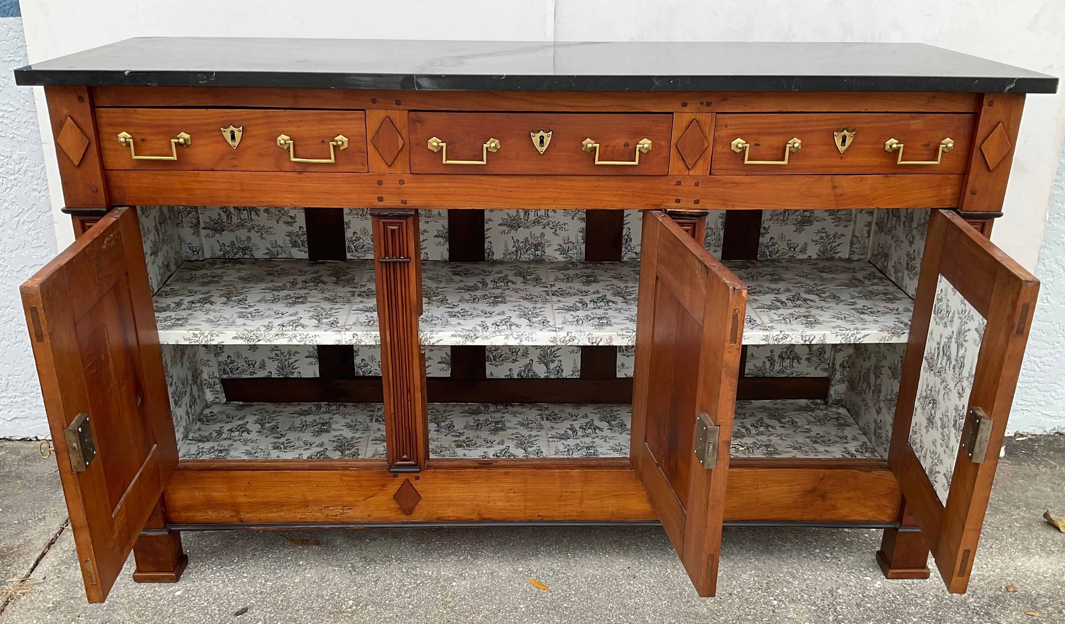 19th Century French Walnut Marble Top Sideboard / Enfilade 6