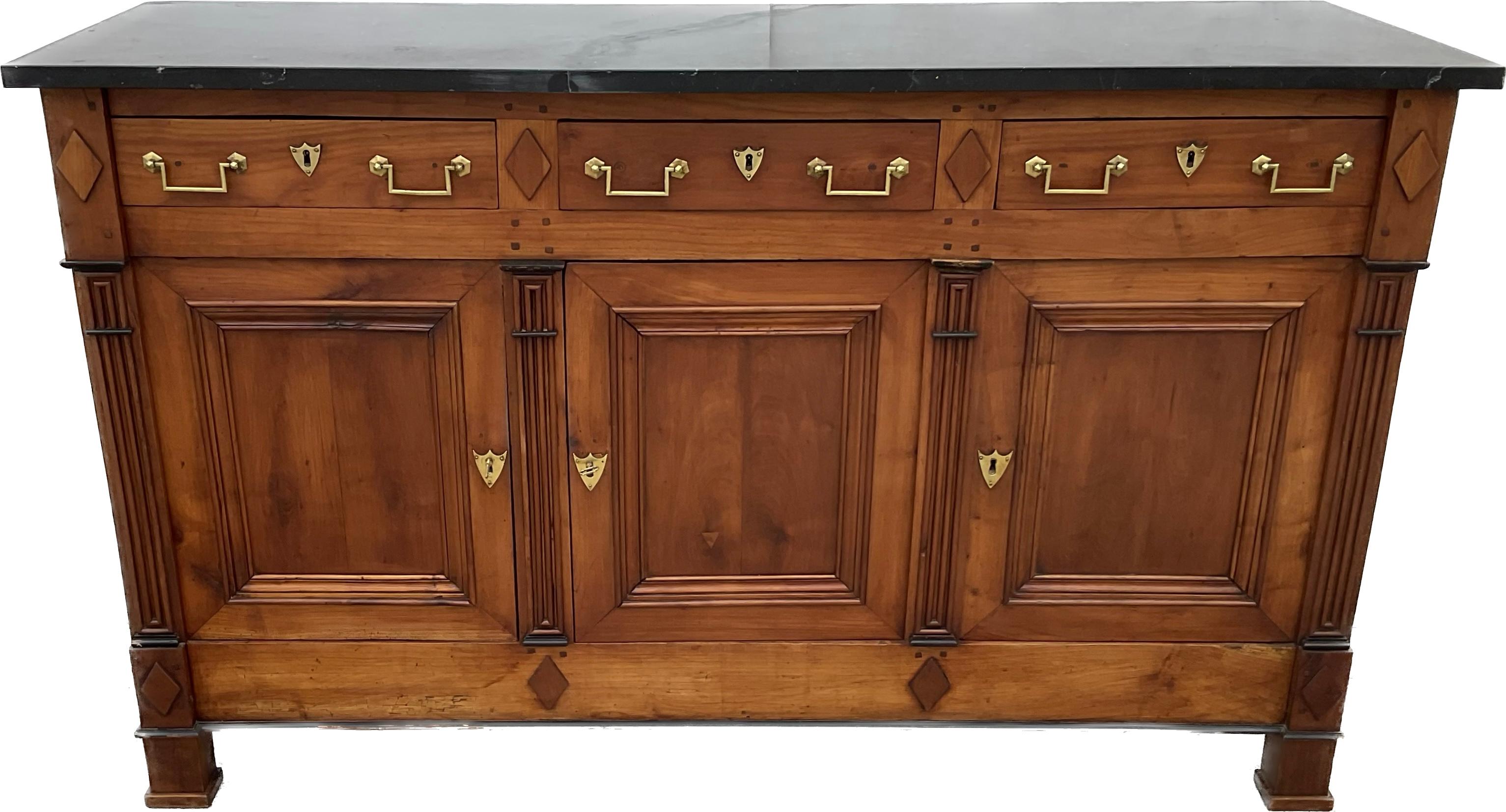 19th Century French Walnut Marble Top Sideboard / Enfilade 3