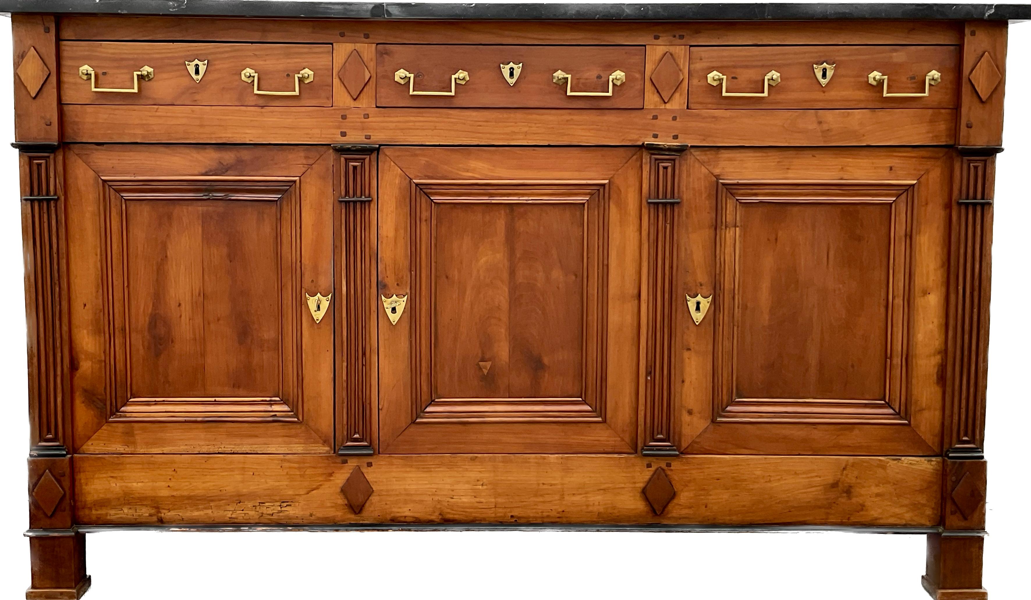 19th Century French Walnut Marble Top Sideboard / Enfilade 4