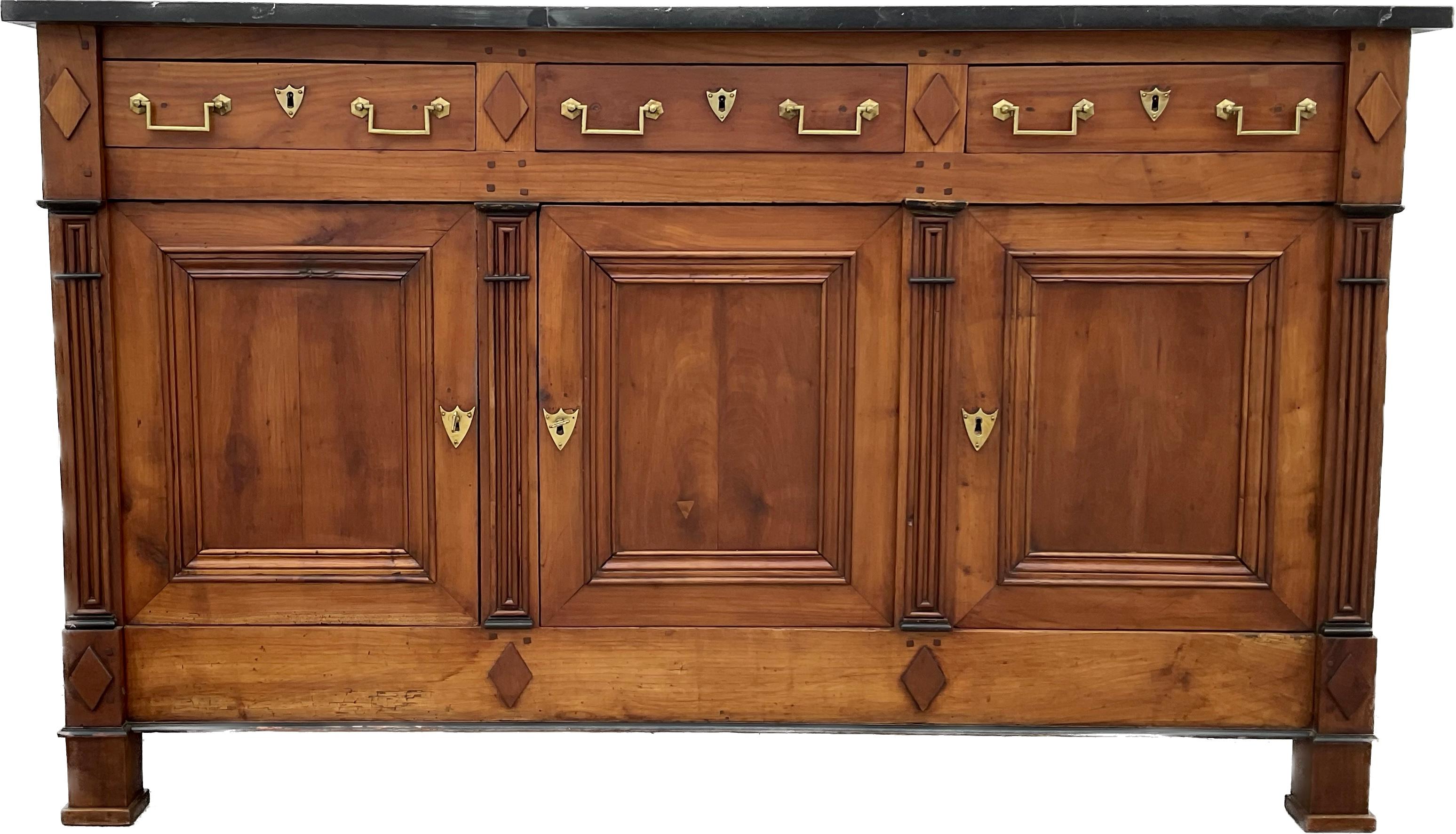 19th Century French Walnut Marble Top Sideboard / Enfilade 5