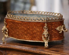 19th Century French Walnut Marquetry & Bronze Mounts Bombe Jardinière with Liner