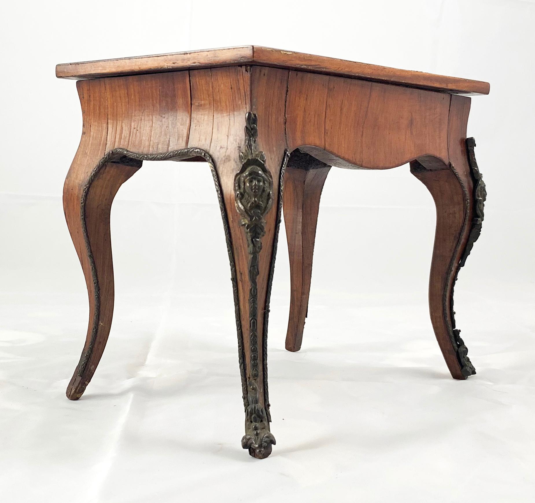 Hand-Crafted 19th Century French Walnut Miniature Table For Sale