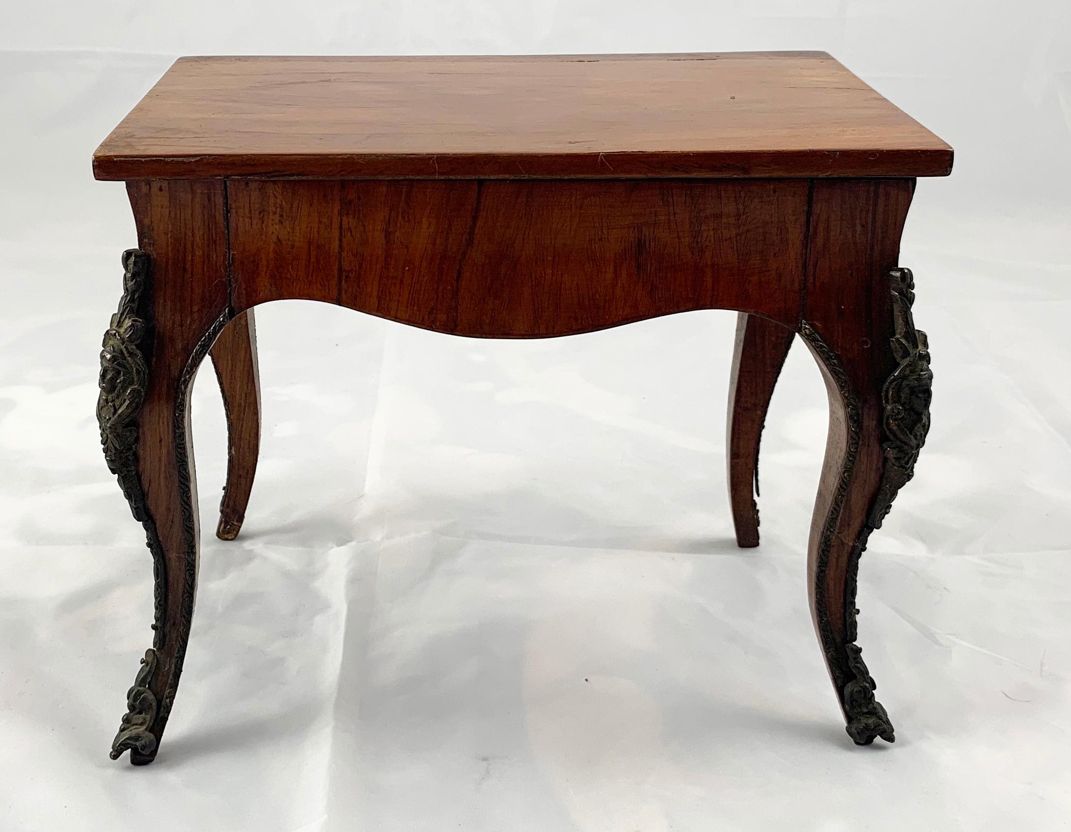 19th Century French Walnut Miniature Table For Sale 1