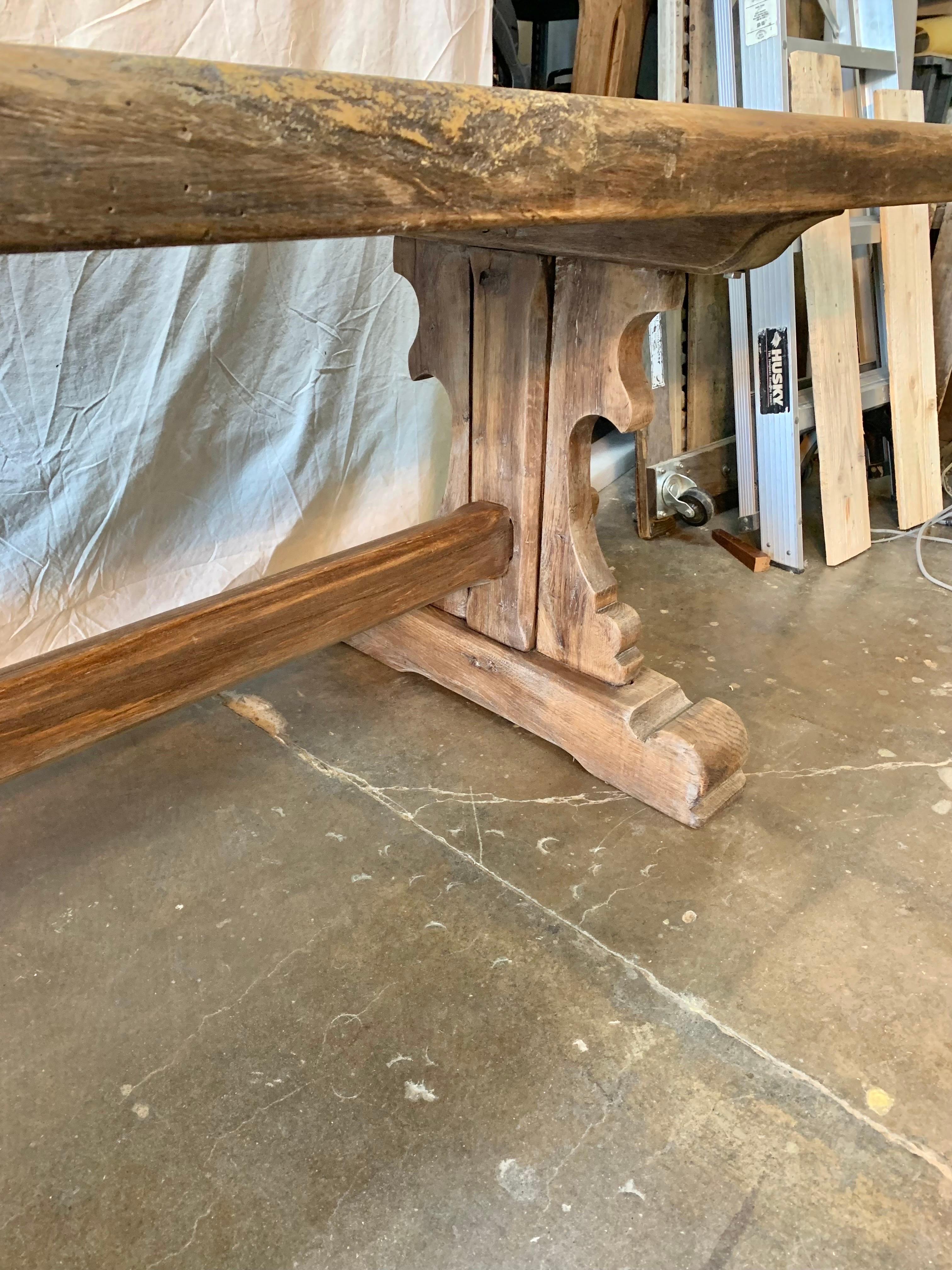 19th Century French Walnut Monastery Dining Table 7
