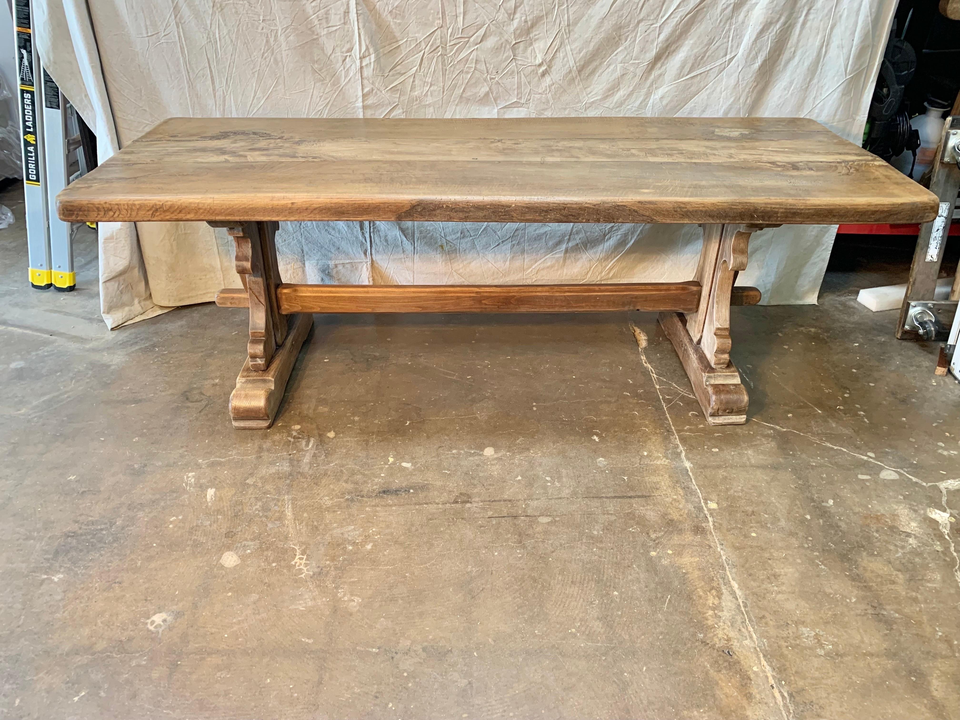 19th Century French Walnut Monastery Dining Table 9