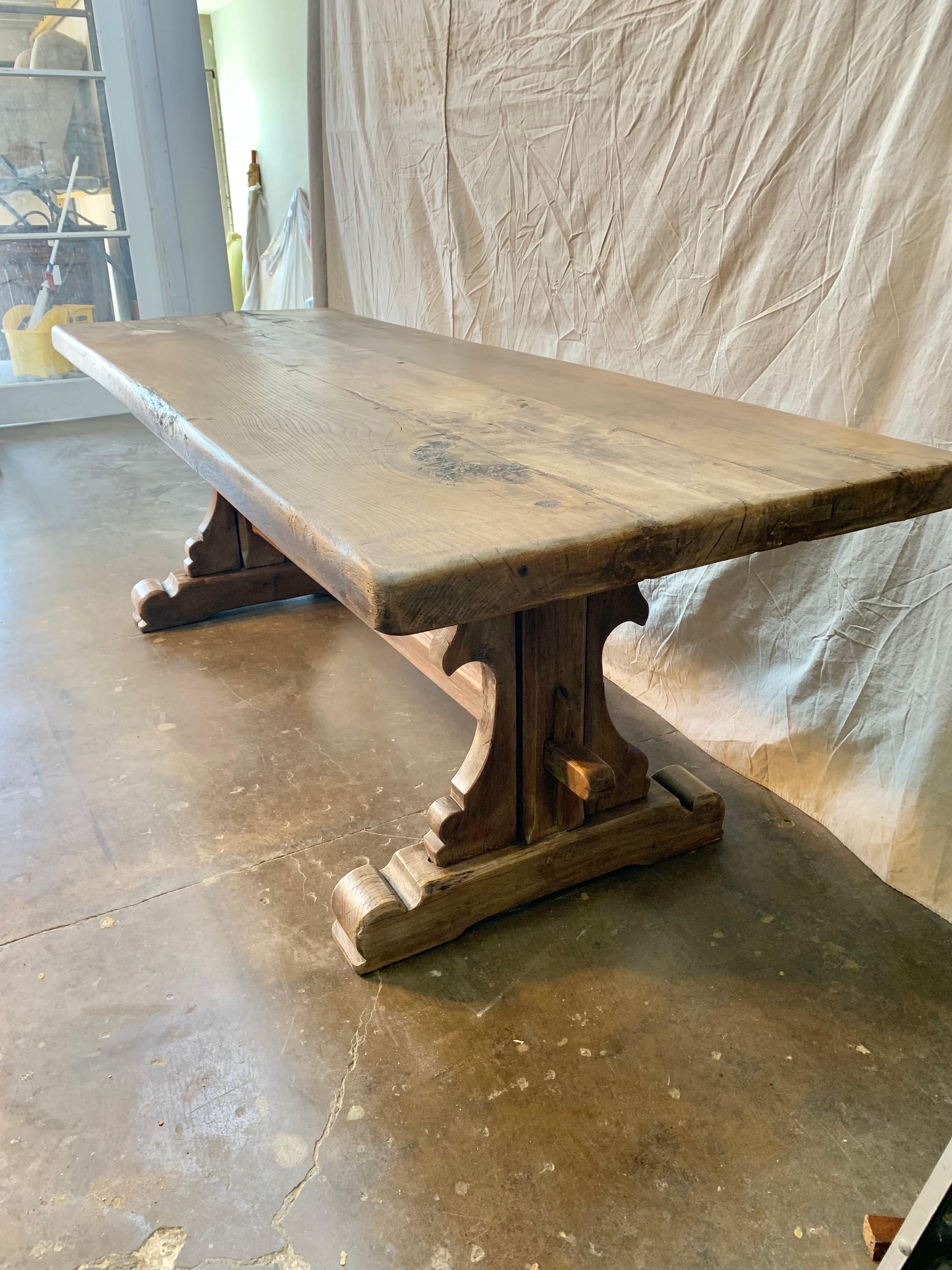 19th Century French Walnut Monastery Dining Table 1