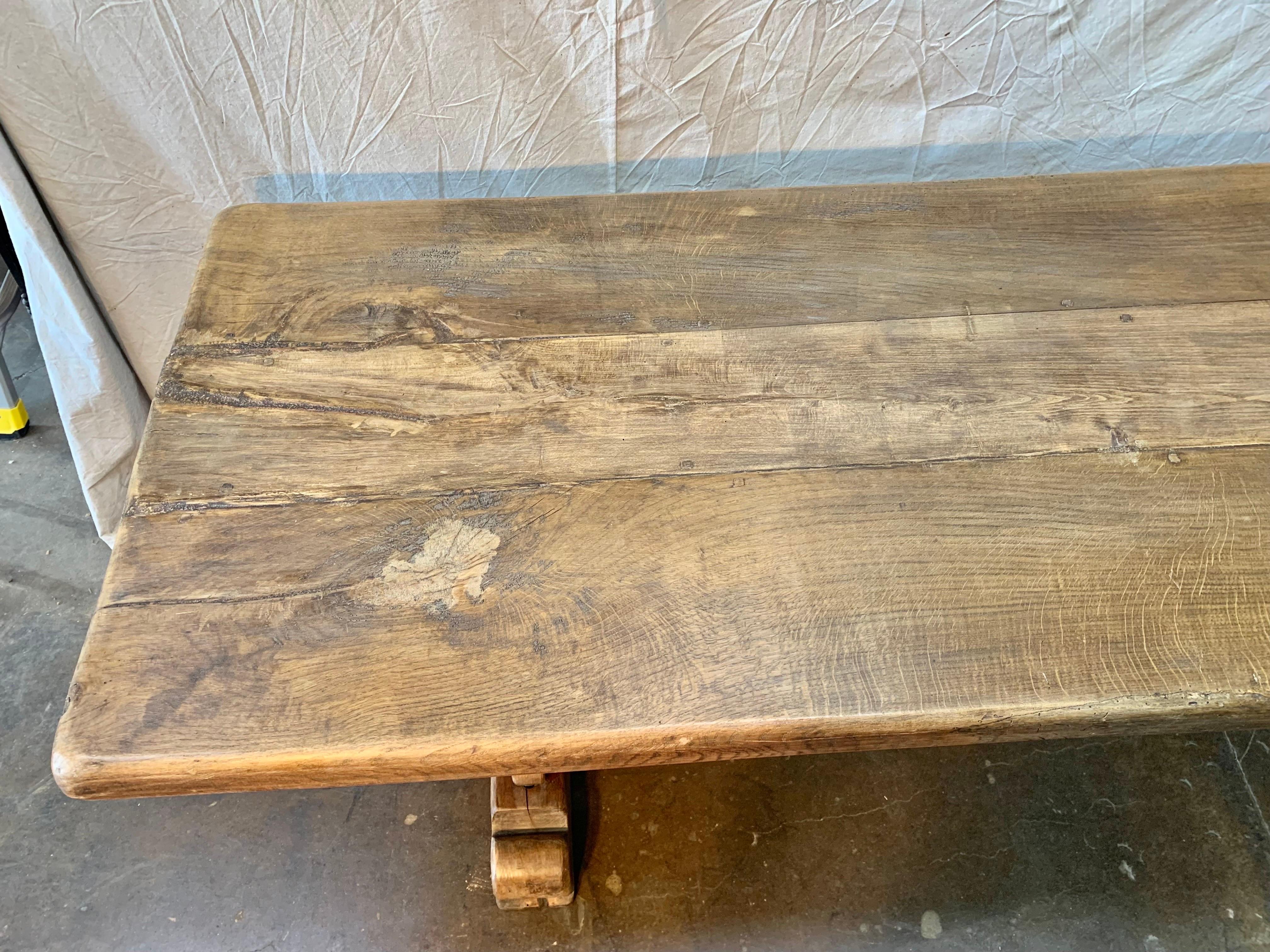 19th Century French Walnut Monastery Dining Table 2